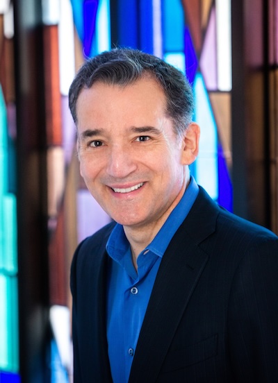 David Wolpe in front of stained glass